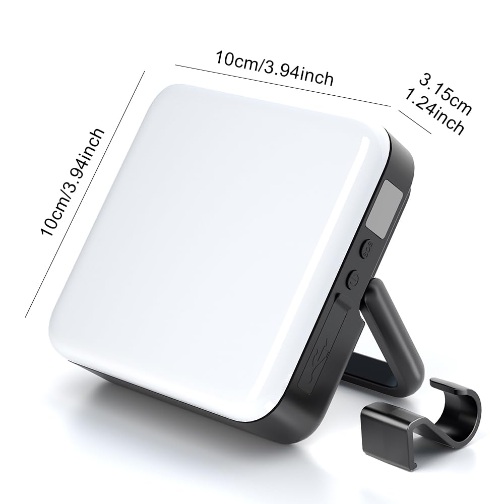 10000mAh Rechargeable Camping Lantern – Portable LED Outdoor Light with Power Bank, Magnetic Base, Tripod Compatible, Stepless Dimming for Camping, Hiking, Fishing, Emergency Use (Black)