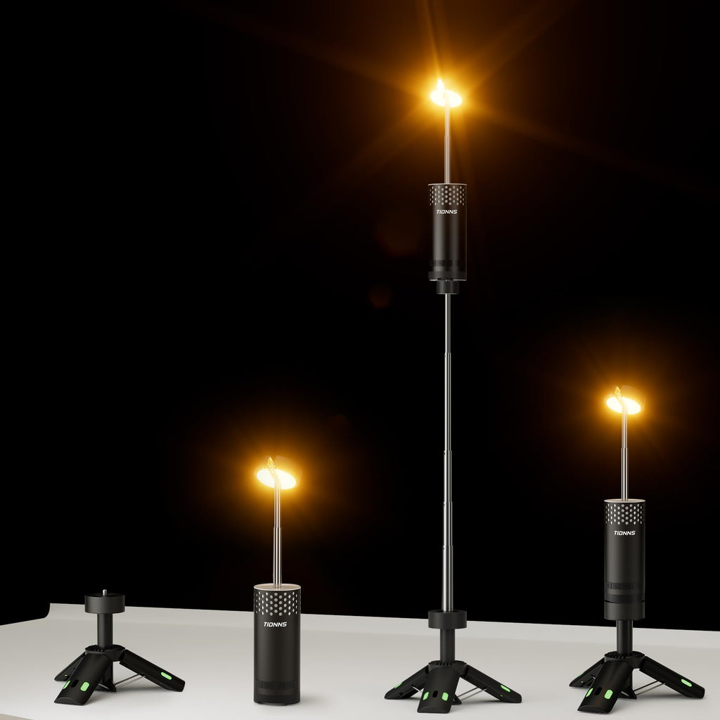 Camping Lights Rechargeable, Detachable Camping Lantern with Stand, Telescopic Waterproof Camp Lamp, Magnetic Work Hanging Light, LED Tent Flashlights for Emergency (Gray)