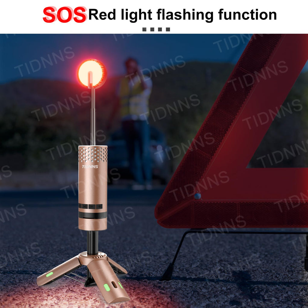 Camping Lights Rechargeable, Detachable Camping Lantern with Stand, Telescopic Waterproof Camp Lamp, Magnetic Work Hanging Light, LED Tent Flashlights for Emergency (Gray)