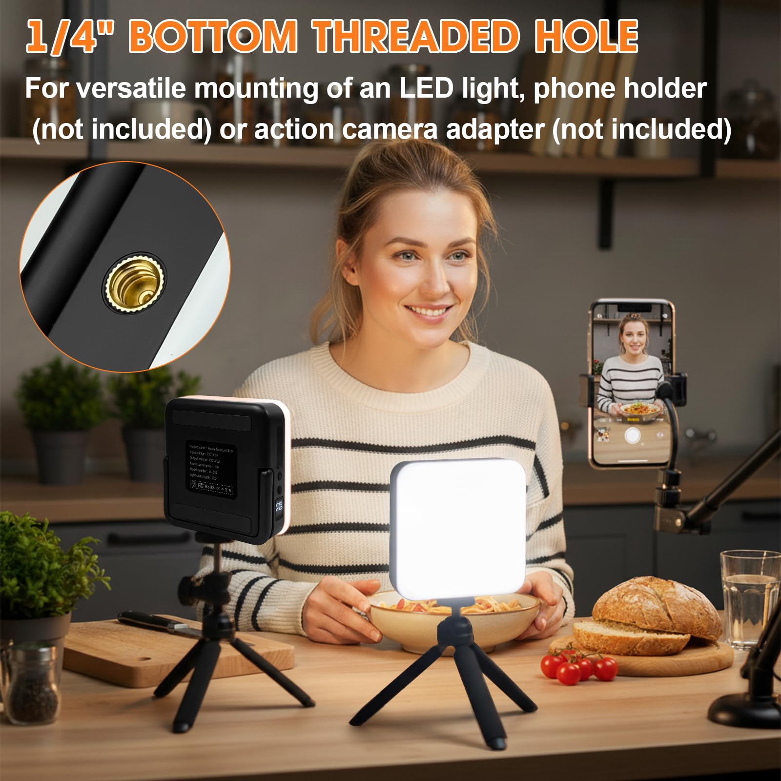 10000mAh Rechargeable Camping Lantern – Portable LED Outdoor Light with Power Bank, Magnetic Base, Tripod Compatible, Stepless Dimming for Camping, Hiking, Fishing, Emergency Use (Black)