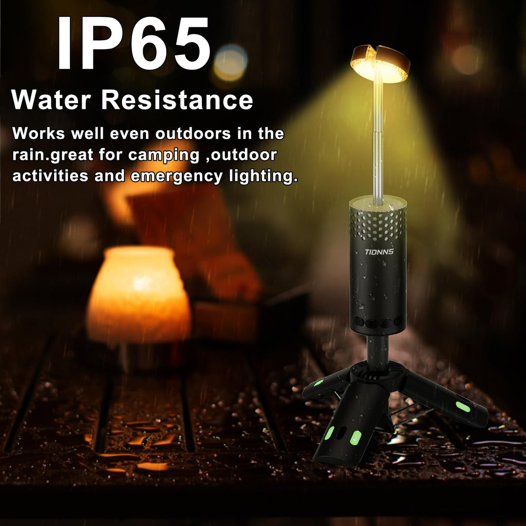 Camping Lights Rechargeable, Detachable Camping Lantern with Stand, Telescopic Waterproof Camp Lamp, Magnetic Work Hanging Light, LED Tent Flashlights for Emergency (Gray)