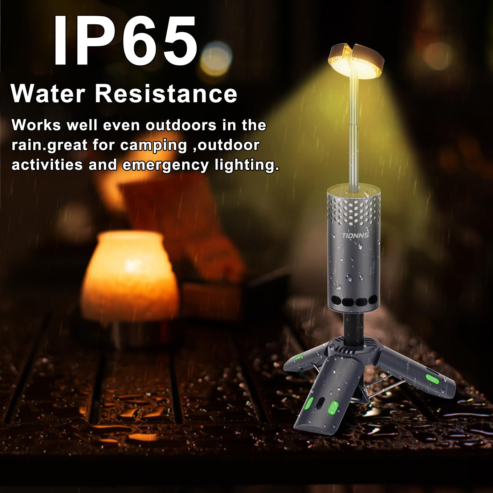 Camping Lights Rechargeable, Detachable Camping Lantern with Stand, Telescopic Waterproof Camp Lamp, Magnetic Work Hanging Light, LED Tent Flashlights for Emergency (Gray)