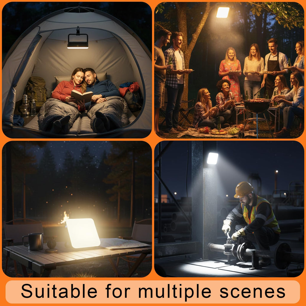 10000mAh Rechargeable Camping Lantern – Portable LED Outdoor Light with Power Bank, Magnetic Base, Tripod Compatible, Stepless Dimming for Camping, Hiking, Fishing, Emergency Use (Black)