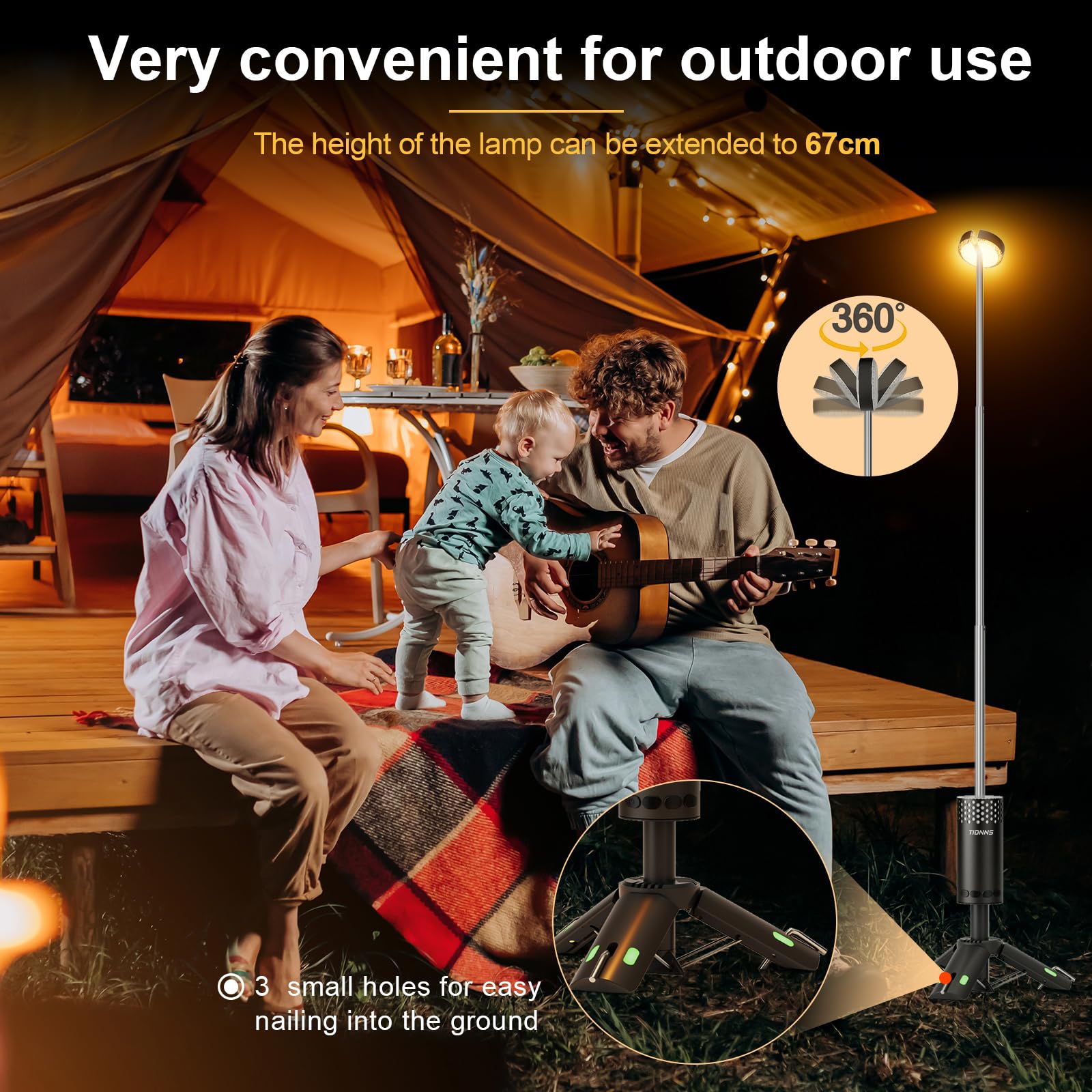 Camping Lights Rechargeable, Detachable Camping Lantern with Stand, Telescopic Waterproof Camp Lamp, Magnetic Work Hanging Light, LED Tent Flashlights for Emergency (Gray)