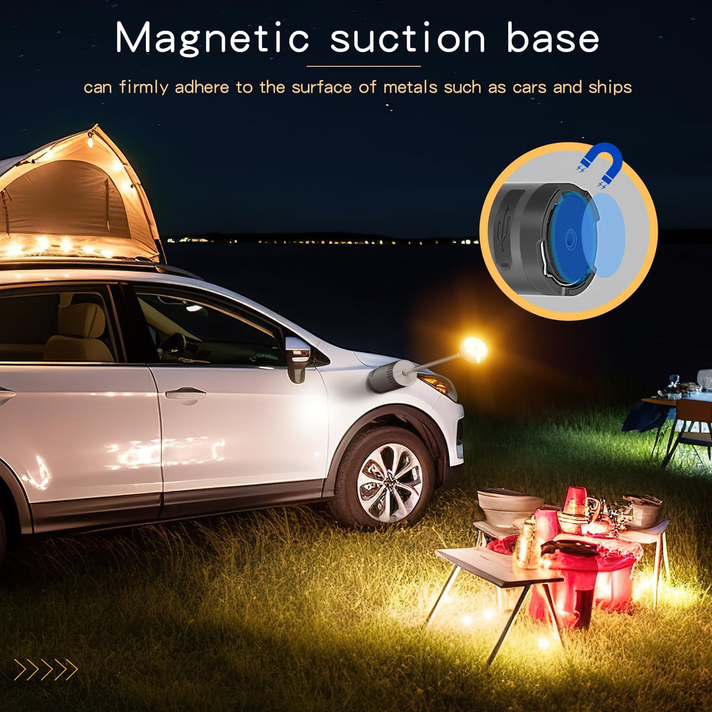 Camping Lights Rechargeable, Detachable Camping Lantern with Stand, Telescopic Waterproof Camp Lamp, Magnetic Work Hanging Light, LED Tent Flashlights for Emergency (Gray)