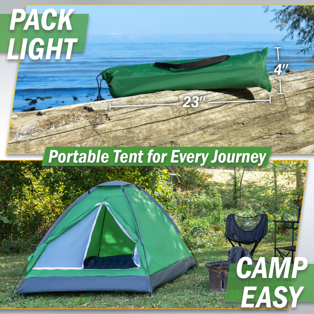 2-Person Dome Tent – Easy Set Up Shelter with Rain Fly and Carrying Bag for Camping