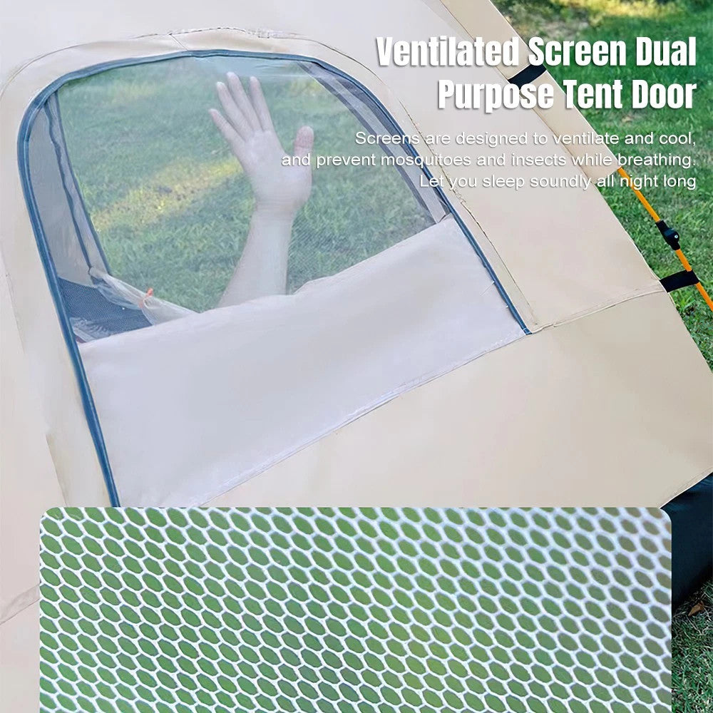 3-4 Person Pop Up Tents Waterproof Windproof Instant Tent UV 50+W/2 Sleeping Bag