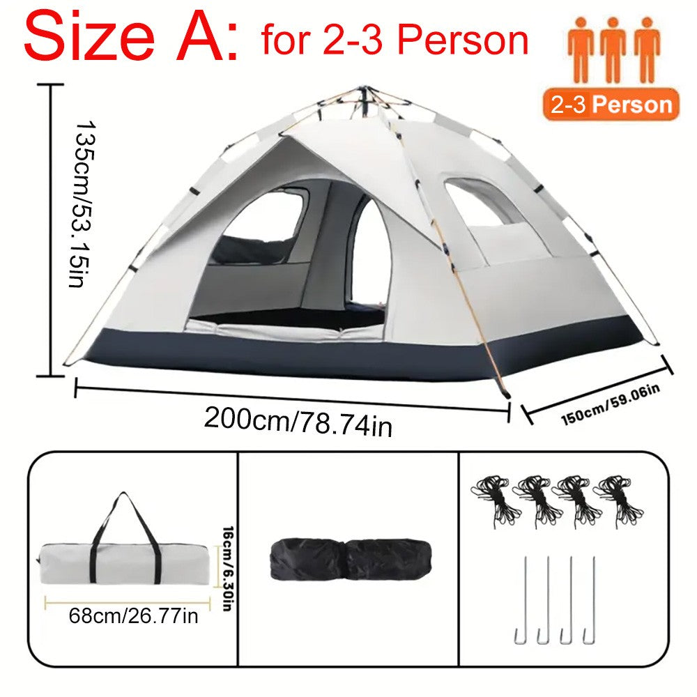 3-4 Person Pop Up Tents Waterproof Windproof Instant Tent for Camping Hiking US