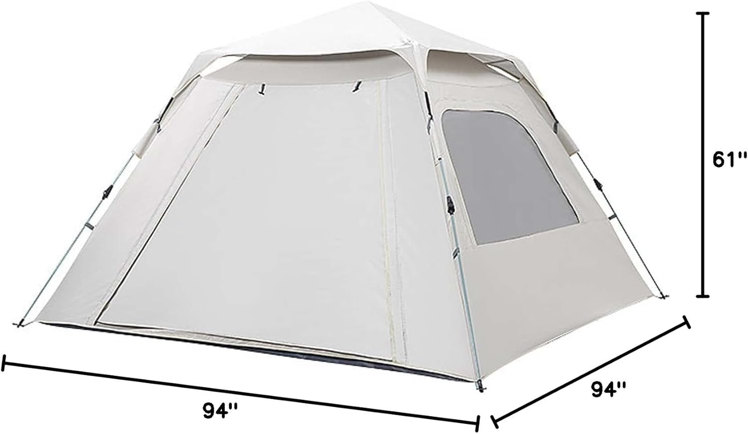 94x94x61" Pop Up Tent, Waterproof Windproof Family Camping, Hiking Cabin Tents