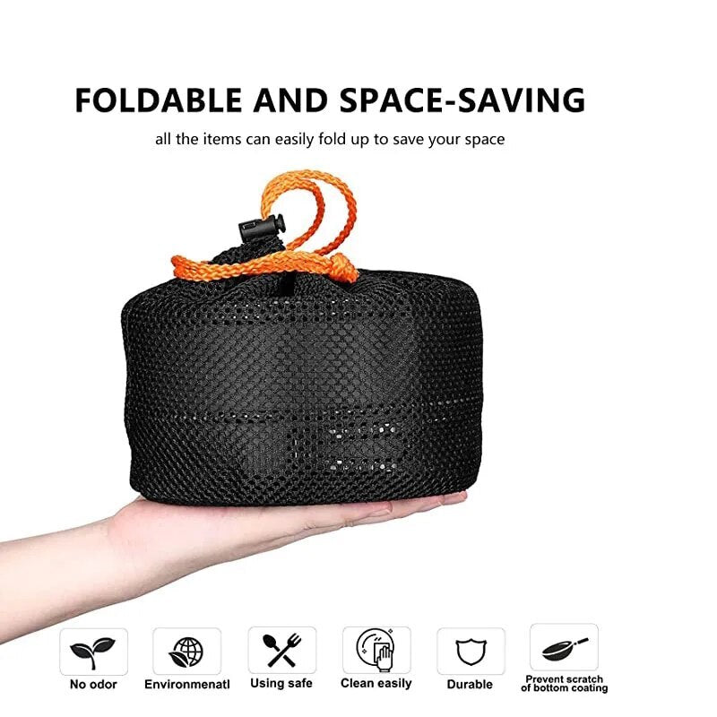 Camping Cooking Set Outdoor Aluminum Lightweight Equipment Camping Cookware Kit