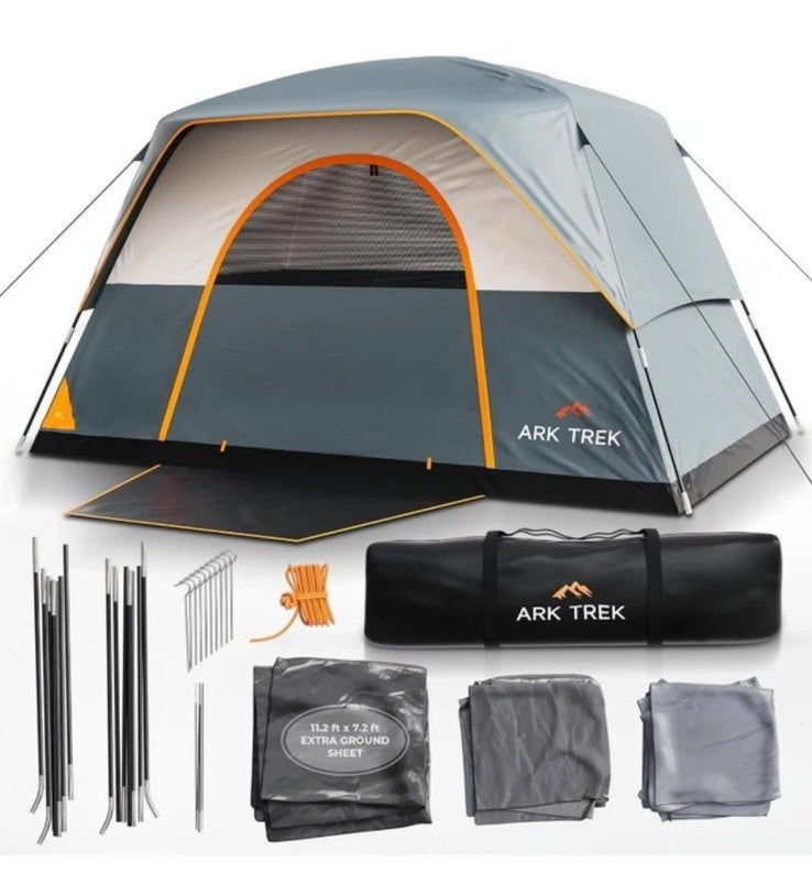 6 Person Tents for Camping-Robust Family Camping Tent Cabin w Ground Sheet. NEW