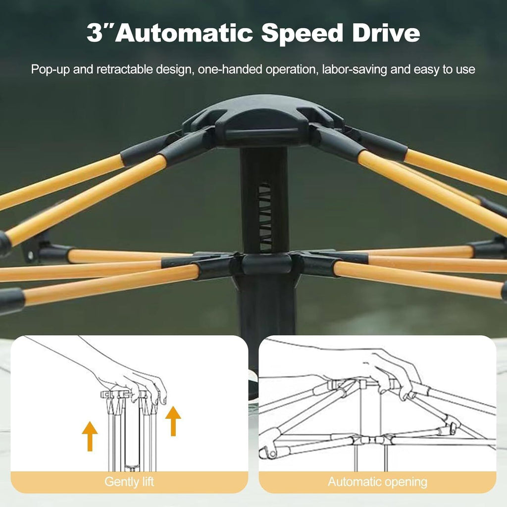 3-4People Automatic Instant Outdoor Camping Tent Camping Tent Quick Setup Zipper