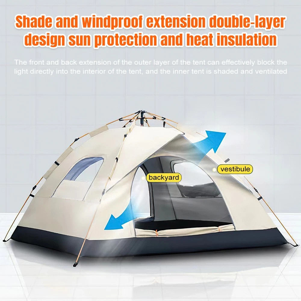 3-4 Person Pop Up Tents Waterproof Windproof Instant Tent for Camping Hiking US
