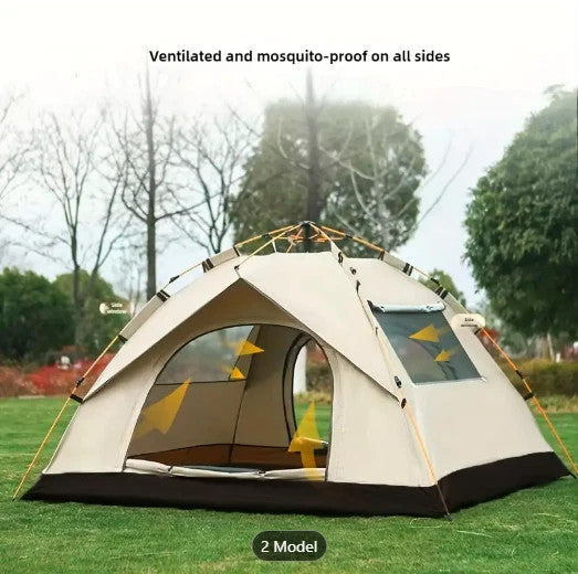 3-4 Person Pop Up Tents Waterproof Windproof Instant Tent UV 50+W/2 Sleeping Bag
